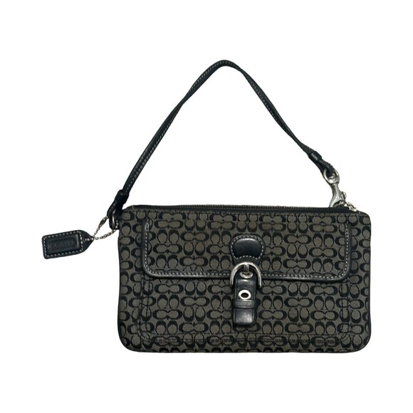 Coach Vintage Soho Signature Buckle Front Pocket Wristlet Silver Hardware - Picture 2 of 4
